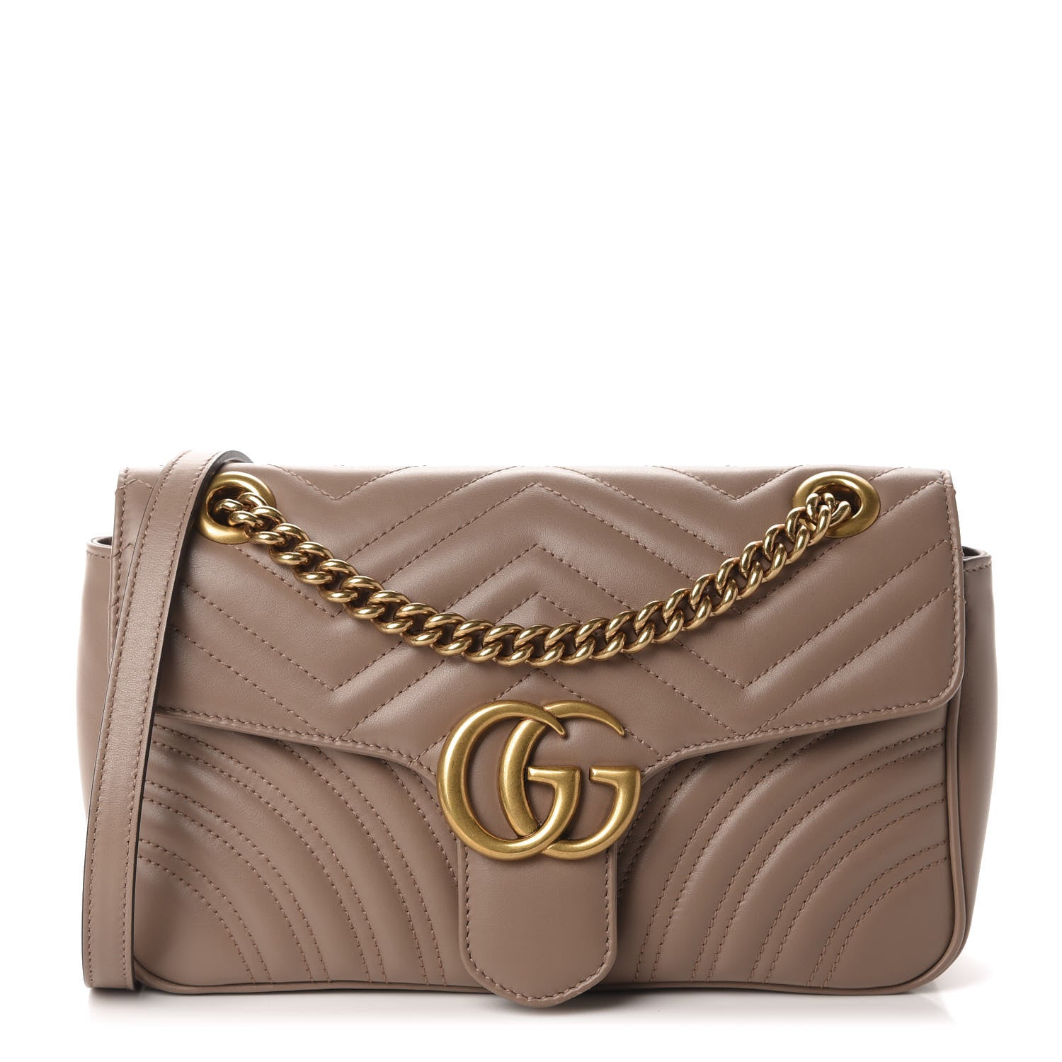 Gucci Calfskin Matelasse Small GG Marmont Shoulder Bag Porcelain Rose 1 of 10