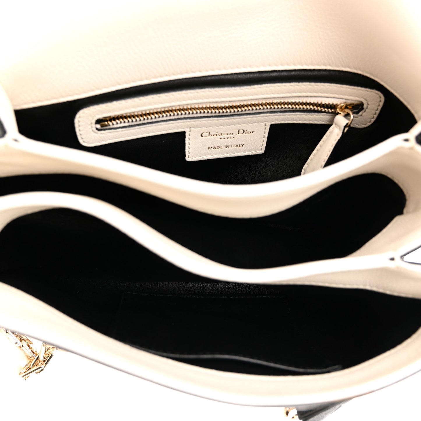 Calfskin Small Diorling White Black
