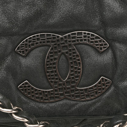 Chanel Iridescent Calfskin Glint Accordion Flap Black 13 of 13