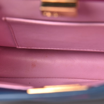 Fendi Nappa Colorblock Mini Peekaboo Iconic Satchel Iris Magenta Bubblegum 10 of 15