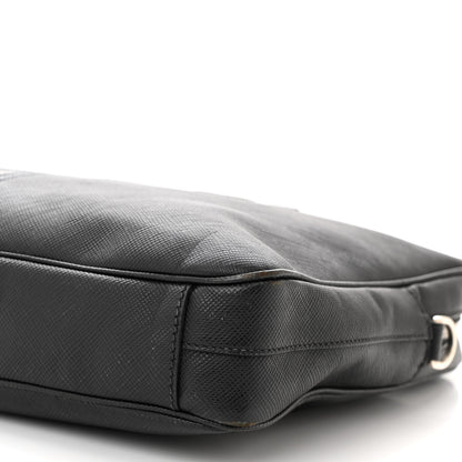 Prada Saffiano Travel Briefcase Black Multicolor 10 of 12