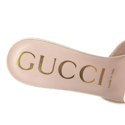 Gucci Malaga Kid Crystal Square G Madelyn Mules 38 Vintage White 8 of 12