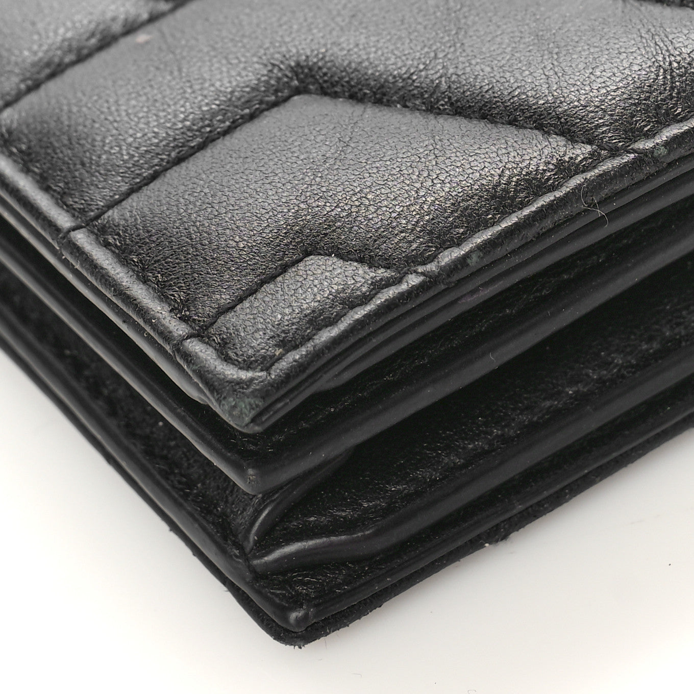 Saint Laurent Lambskin Y Quilted Monogram Loulou Flap Wallet Black 9 of 11