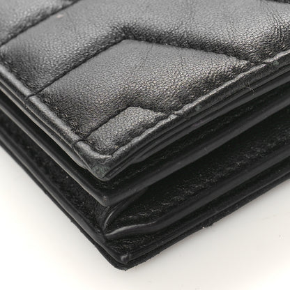 Saint Laurent Lambskin Y Quilted Monogram Loulou Flap Wallet Black 9 of 11
