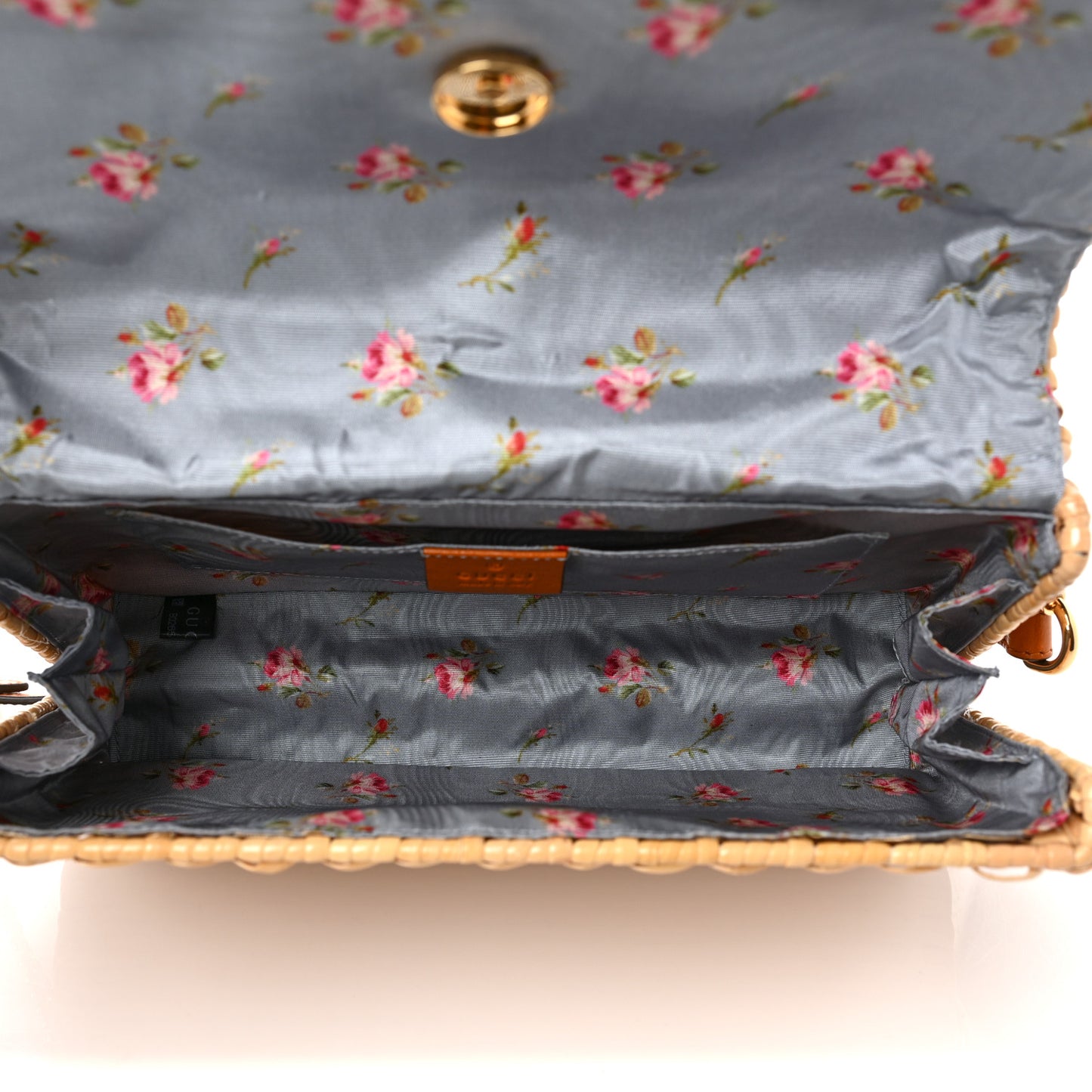 Glazed Wicker Small Cestino Shoulder Bag Natural