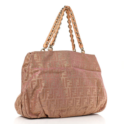 Fendi Metallic Lurex Zucca Mia Tote Arancio 2 of 10