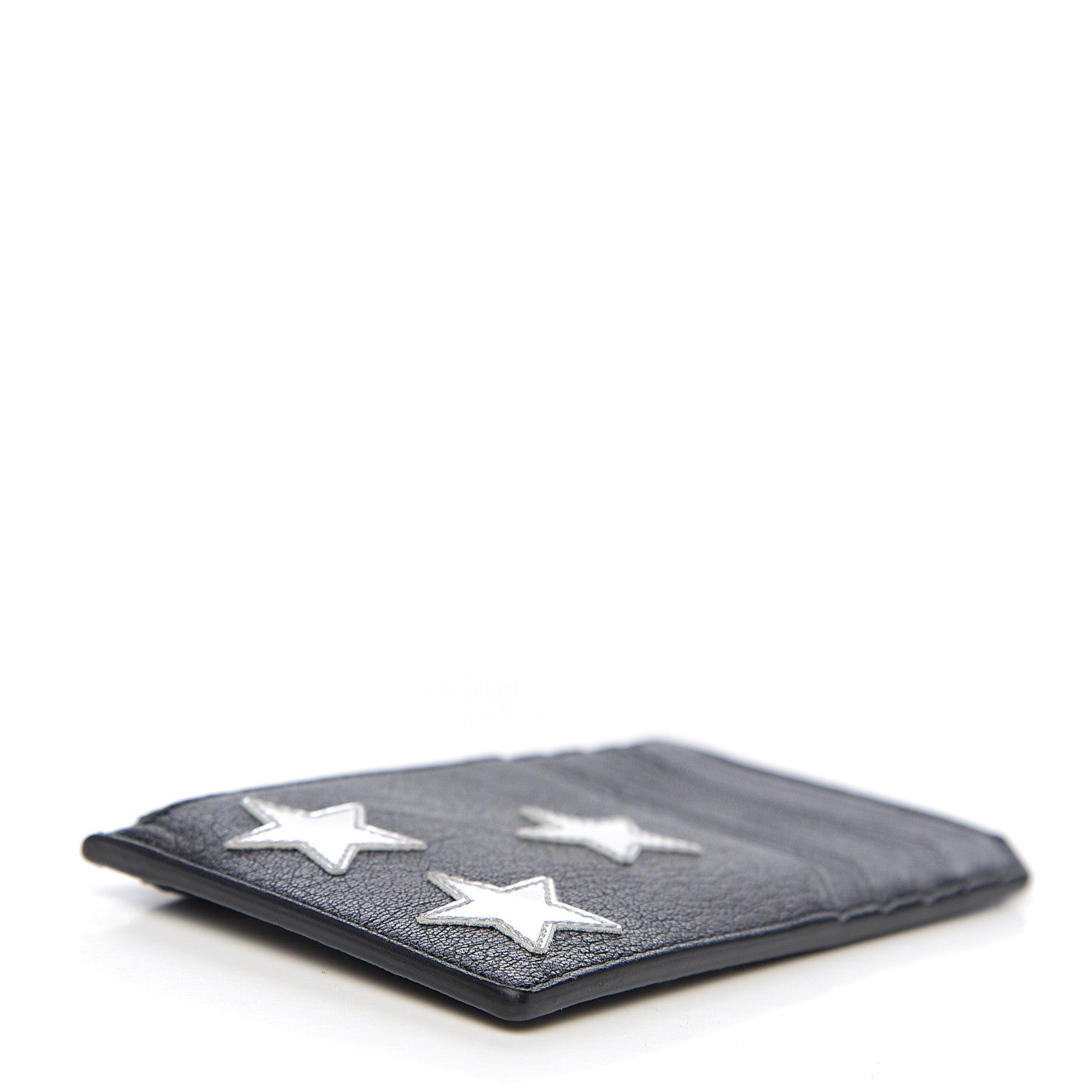 Saint Laurent Calfskin 5 Fragments Stars Zip Pouch Card Holder Black 3 of 6