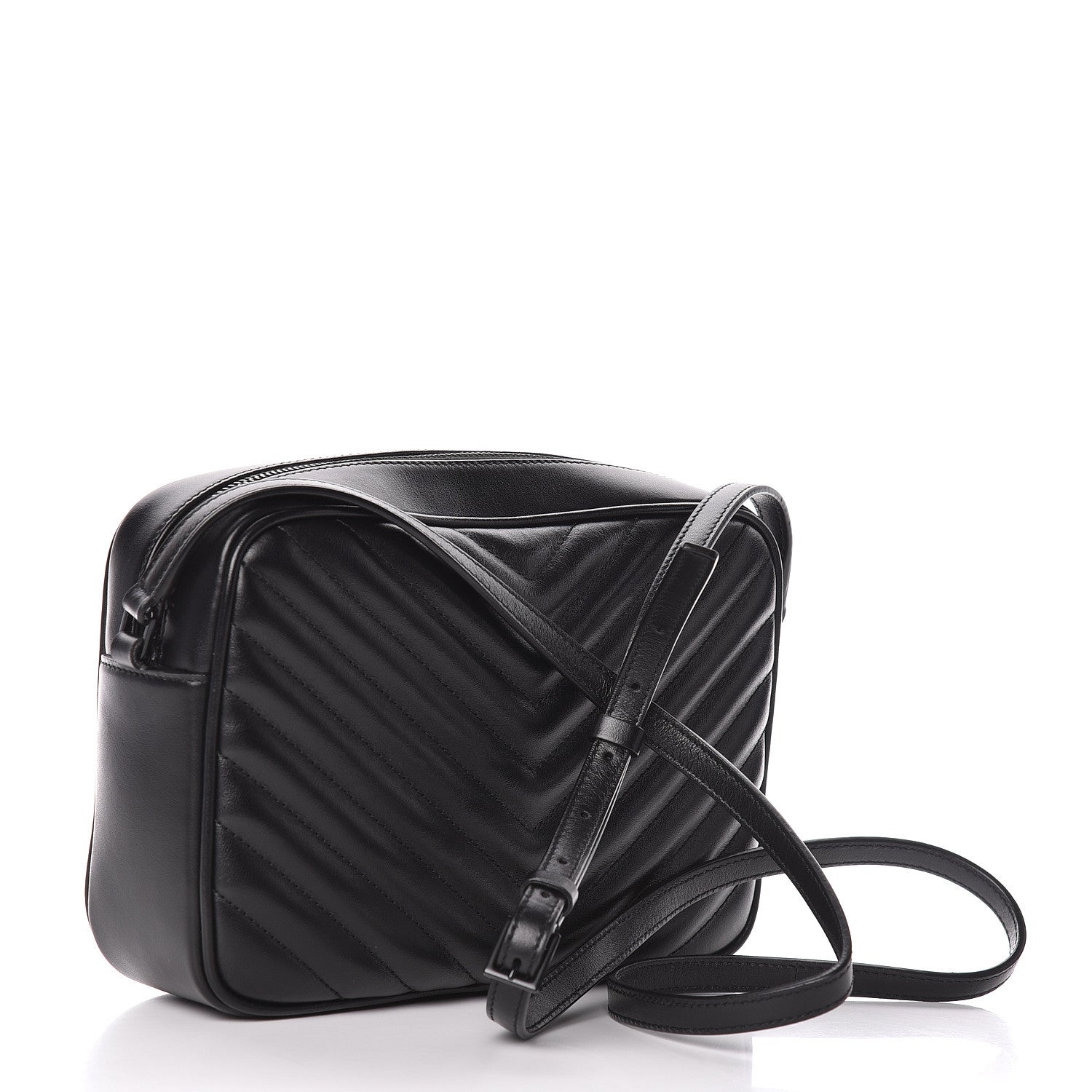 Saint Laurent Calfskin Matelasse Monogram Lou Camera Bag Black 3 of 9