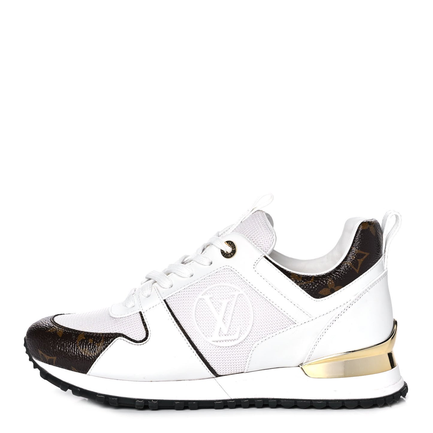 Calfskin Monogram Run Away Sneakers 38 White