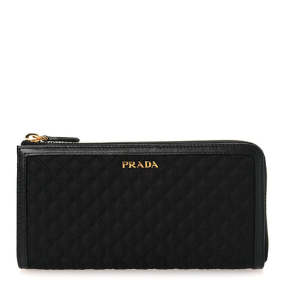 Prada Tessuto Nylon Quilted Zip Around Wallet Black 1 of 8