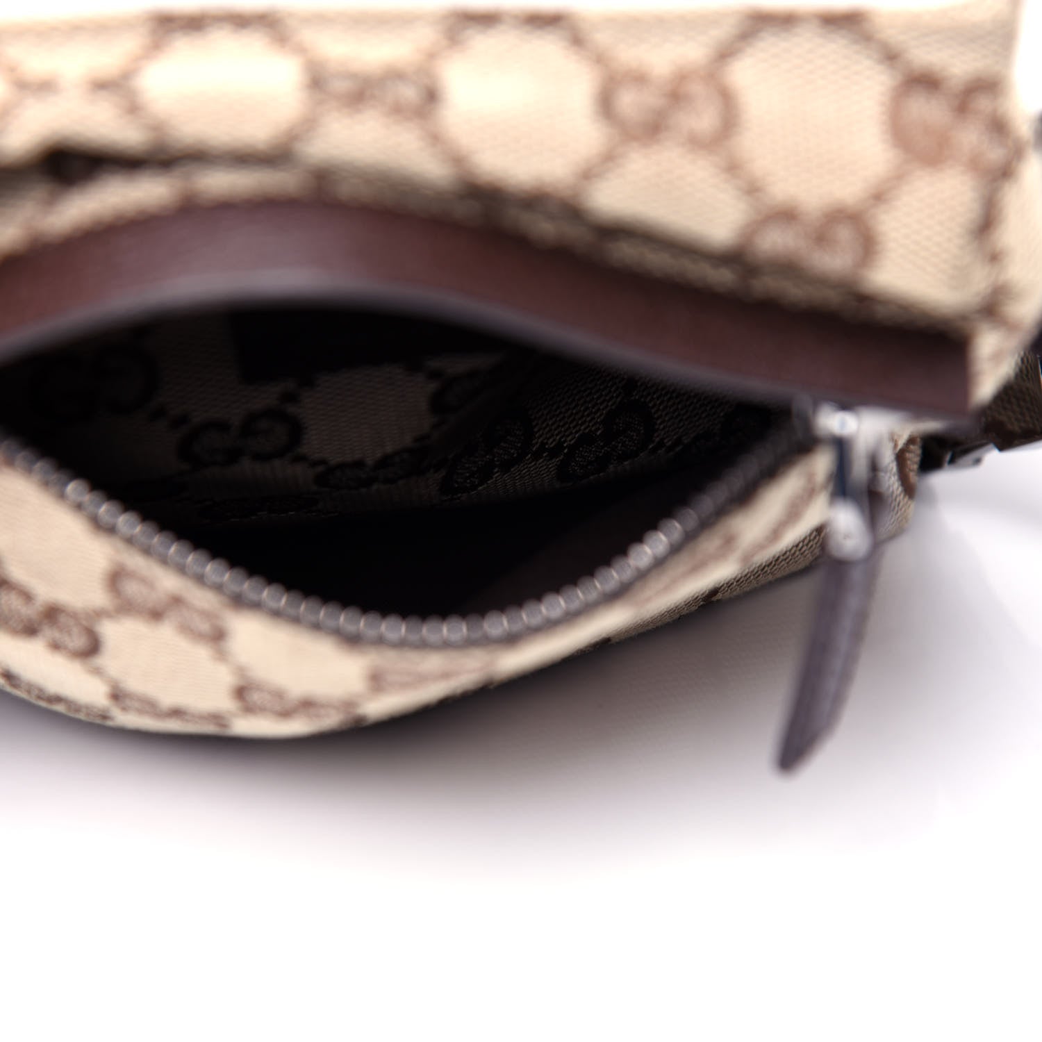 Gucci GG Monogram Double Pocket Belt Bag Dark Brown 6 of 12