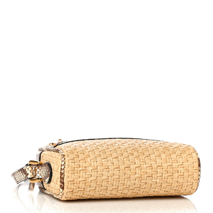 Gucci Raffia Elaphe Mini Ophidia Shoulder Bag Natural Cream Brown 4 of 10