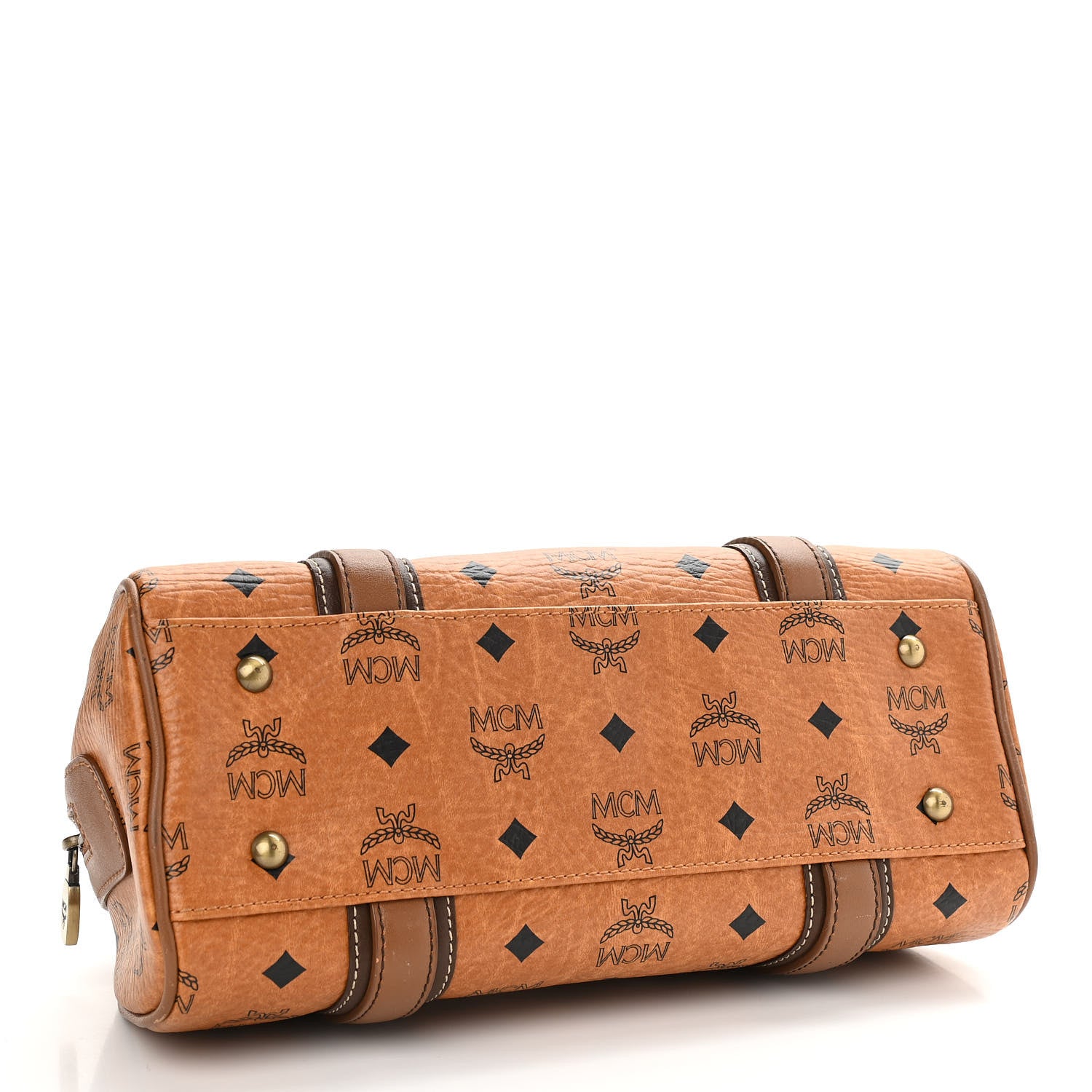 MCM Visetos Satchel Cognac 4 of 10