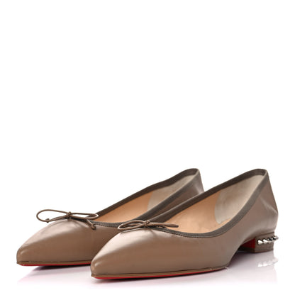 Christian Louboutin Nappa Spiked Hall Flats 41 Nude 3 of 7