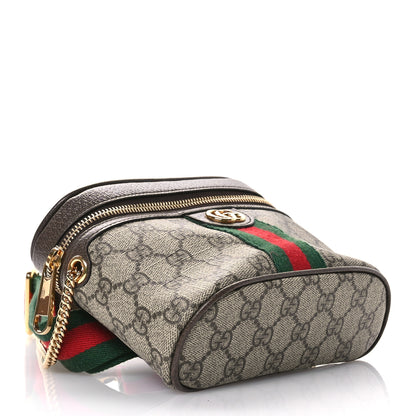 Gucci GG Supreme Monogram Textured Dollar Calfskin Web Ophidia Belt Bag 110 44 Beige Ebony New Acero 4 of 10