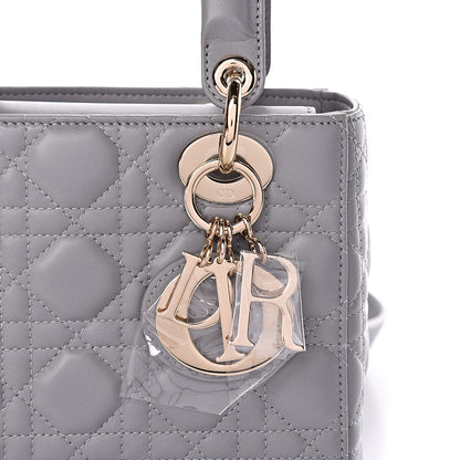 Christian Dior Lambskin Cannage Small Lucky Badges My Lady Dior Grey 9 of 10