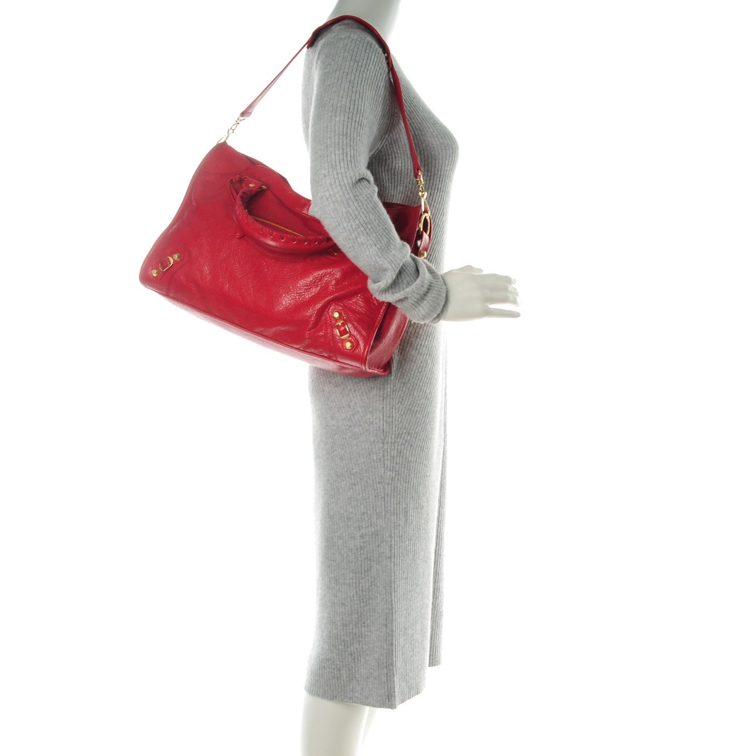 Balenciaga Agneau Giant 12 Gold Hardware City Rouge Cardinal 2 of 7