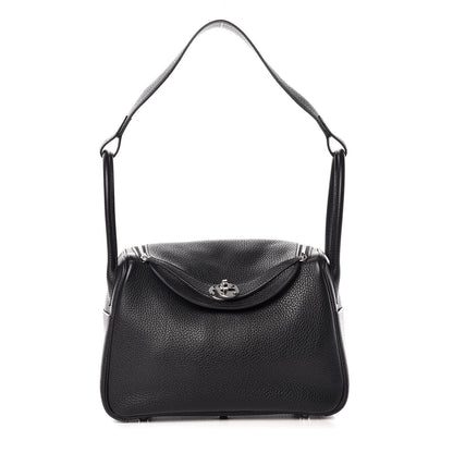 Hermes Taurillon Clemence Lindy 26 Black 1 of 12
