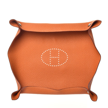 Hermes Taurillon Clemence Mises et Relances Change Tray Orange 1 of 6