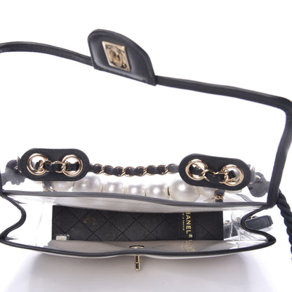 Chanel Lambskin PVC Sand By The Sea Flap With Pearl Strap Black 5 of 10