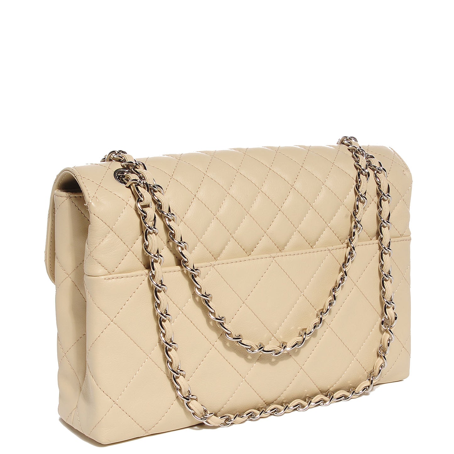 Calfskin Quilted In the Business Flap Bag Light Beige