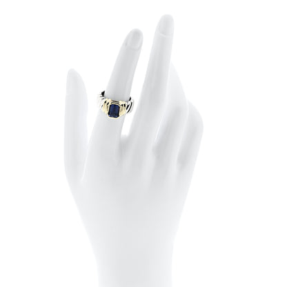 David Yurman Sterling Silver 14K Yellow Gold Iolite Ring 53 6.25 2 of 5