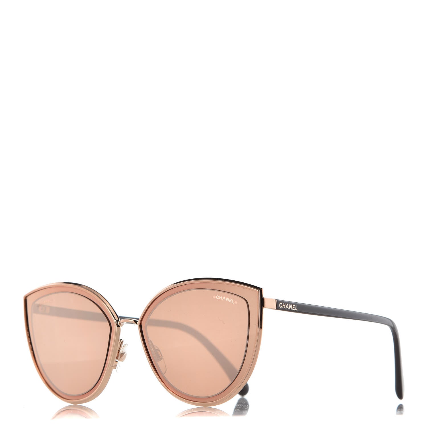 Chanel Metal Cat Eye Sunglasses 4222 Pink Gold 1 of 8