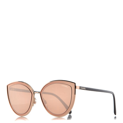 Chanel Metal Cat Eye Sunglasses 4222 Pink Gold 1 of 8
