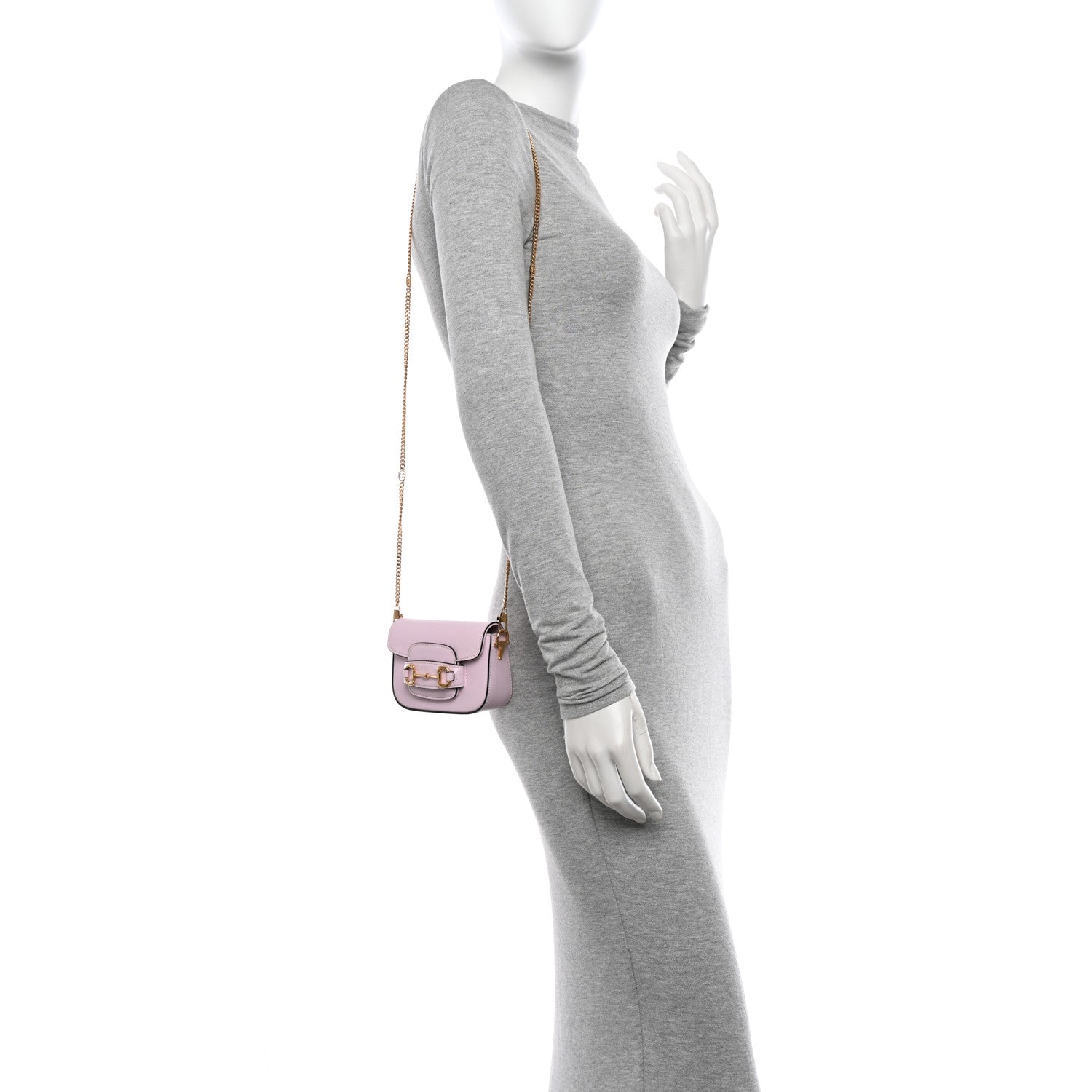 Gucci Calfskin Horsebit 1955 Super Mini Crossbody Bag Light Pink 2 of 13