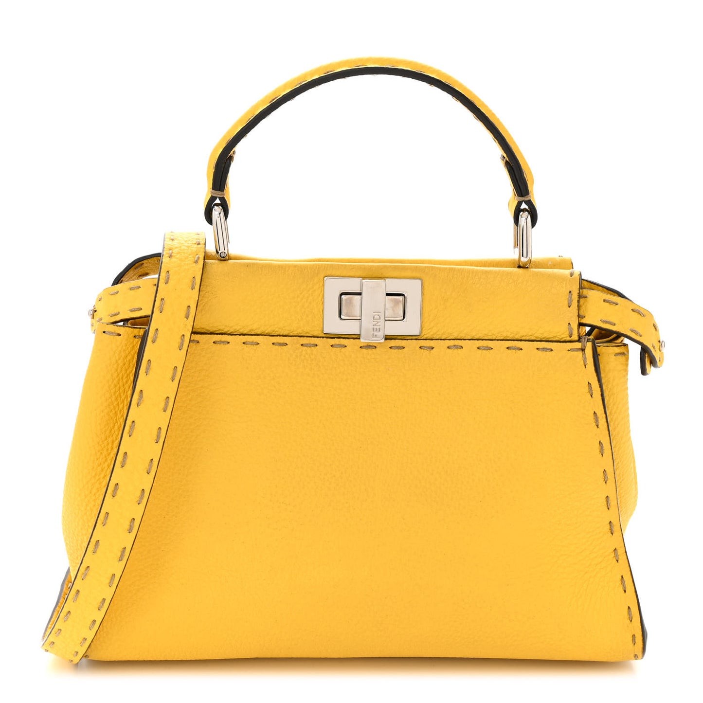 Cuoio Romano Selleria Mini Peekaboo Iconic Satchel Limone