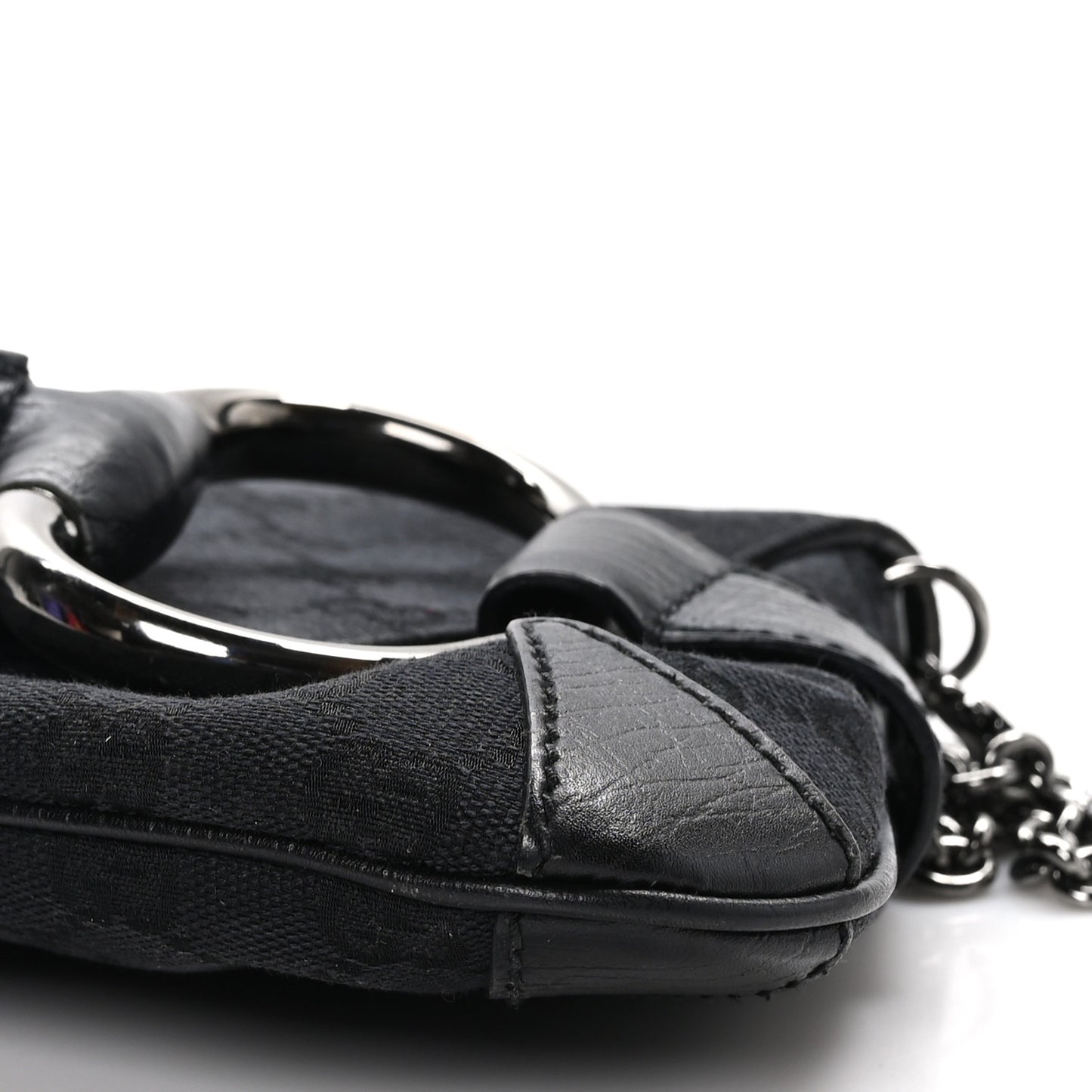Monogram Horsebit Chain Clutch Black