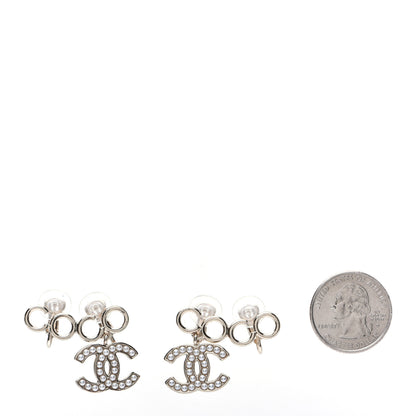 Chanel Metal Pearl CC Coco Climber Clip On Earrings Gold 2 of 6
