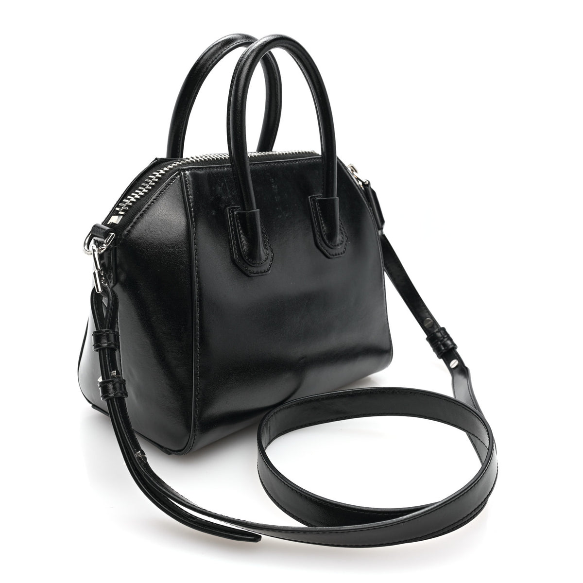 Shiny Lord Calfskin Mini Antigona Black