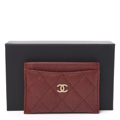 Chanel Iridescent Caviar Quilted Card Holder Burgundy 9 of 9