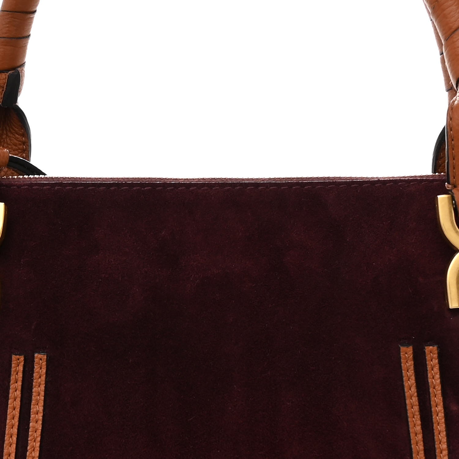 Chloe Suede Calfskin Braided Medium Marcie Double Carry Burgundy 8 of 10