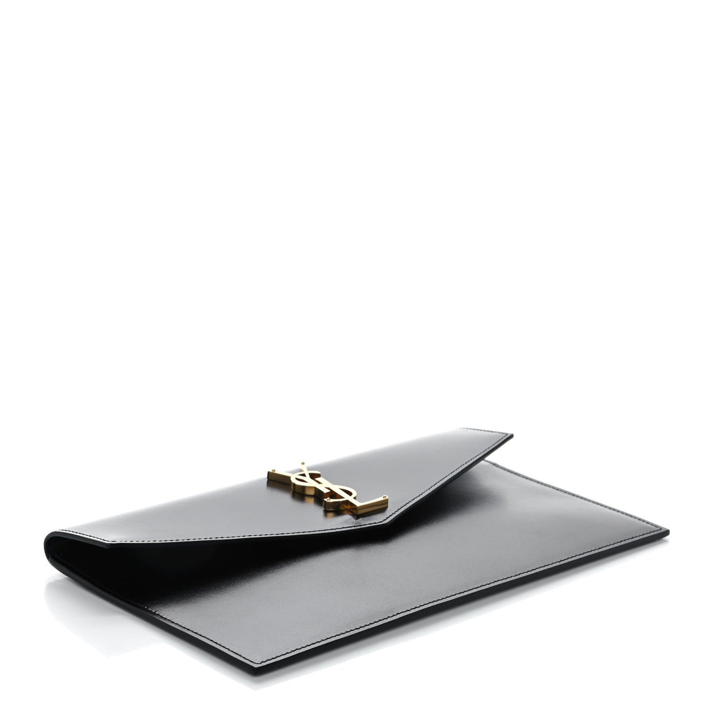 Smooth Shiny Calfskin Monogram Uptown Pouch Black