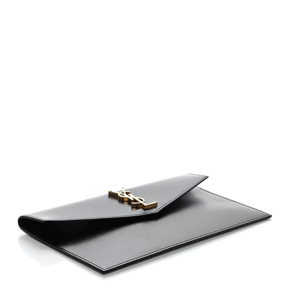 Saint Laurent Smooth Shiny Calfskin Monogram Uptown Pouch Black 5 of 12