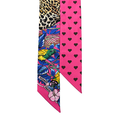 Hermes Silk Jungle Love Love Twilly Rose Vif Bleu Roy 2 of 4