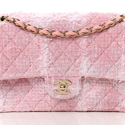 Chanel Tweed Medium Double Flap Light Pink White 8 of 12