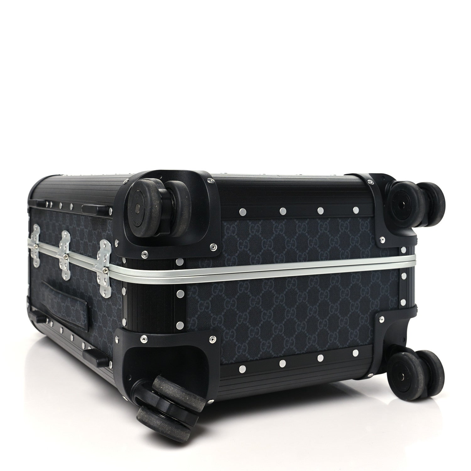 Gucci Aluminum GG Supreme Monogram Porter Cabin Plus Trolley Black 3 of 8