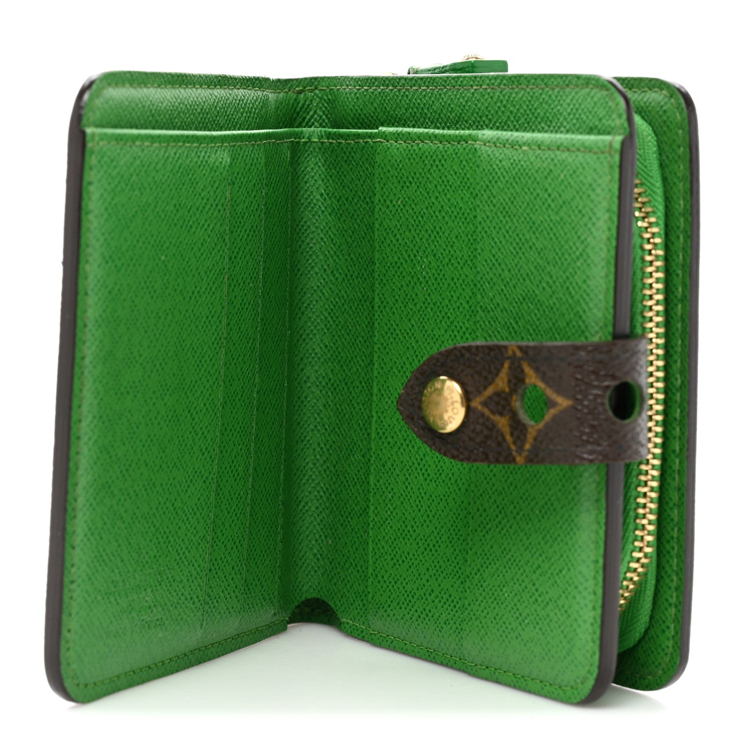 Louis Vuitton Monogram Perforated Compact Zipped Wallet Green 5 of 15