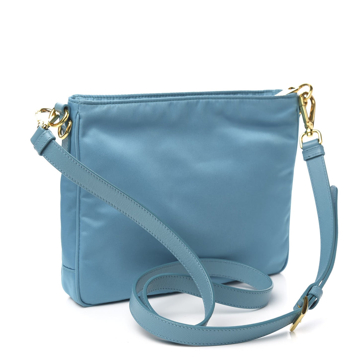 Tessuto Nylon Saffiano Crossbody Bag Turchese