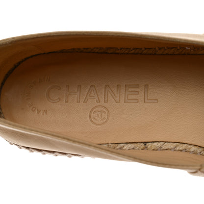 Chanel Lambskin CC Espadrilles 39 Beige Black 8 of 8