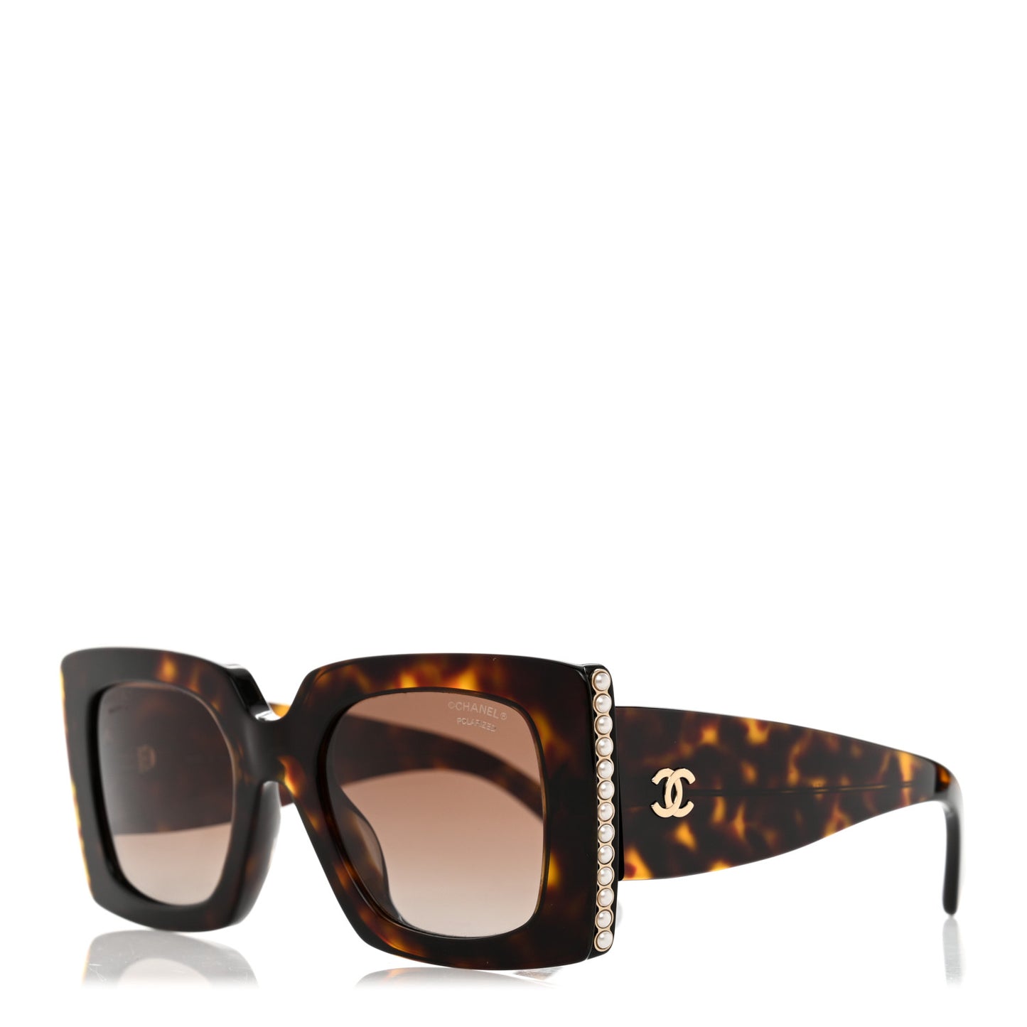 Acetate Pearl Rectangle Sunglasses 5480-H-A Tortoise