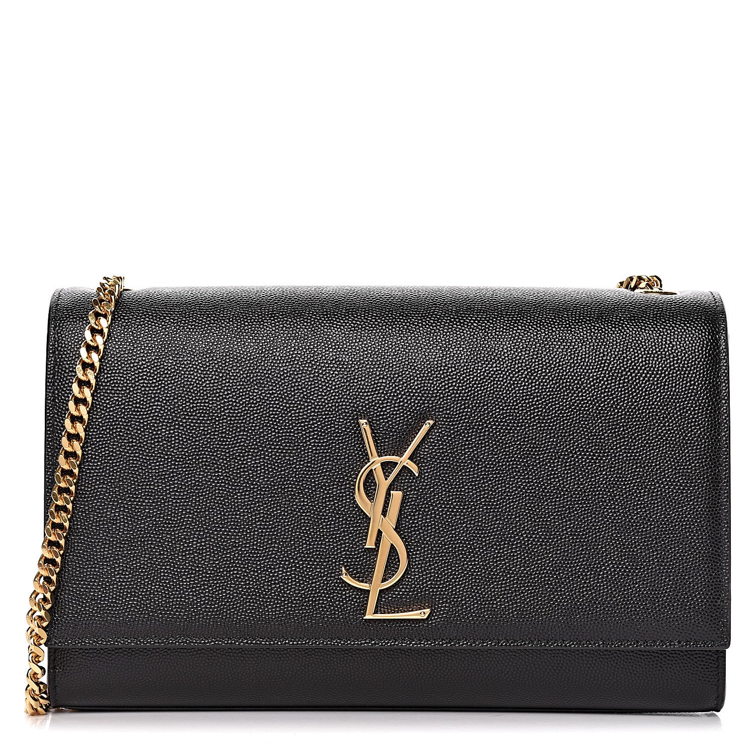 Saint Laurent Grain De Poudre Medium Classic Monogram Kate Satchel Black 1 of 12