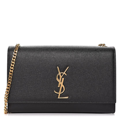 Saint Laurent Grain De Poudre Medium Classic Monogram Kate Satchel Black 1 of 12