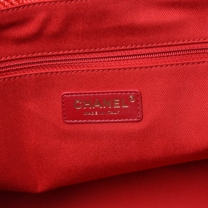 Chanel Straw Raffia Calfskin Striped Large Deauville Tote Red 6 of 10