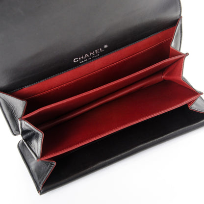 Chanel Lambskin Silver Chain Knot Clutch Black 5 of 7