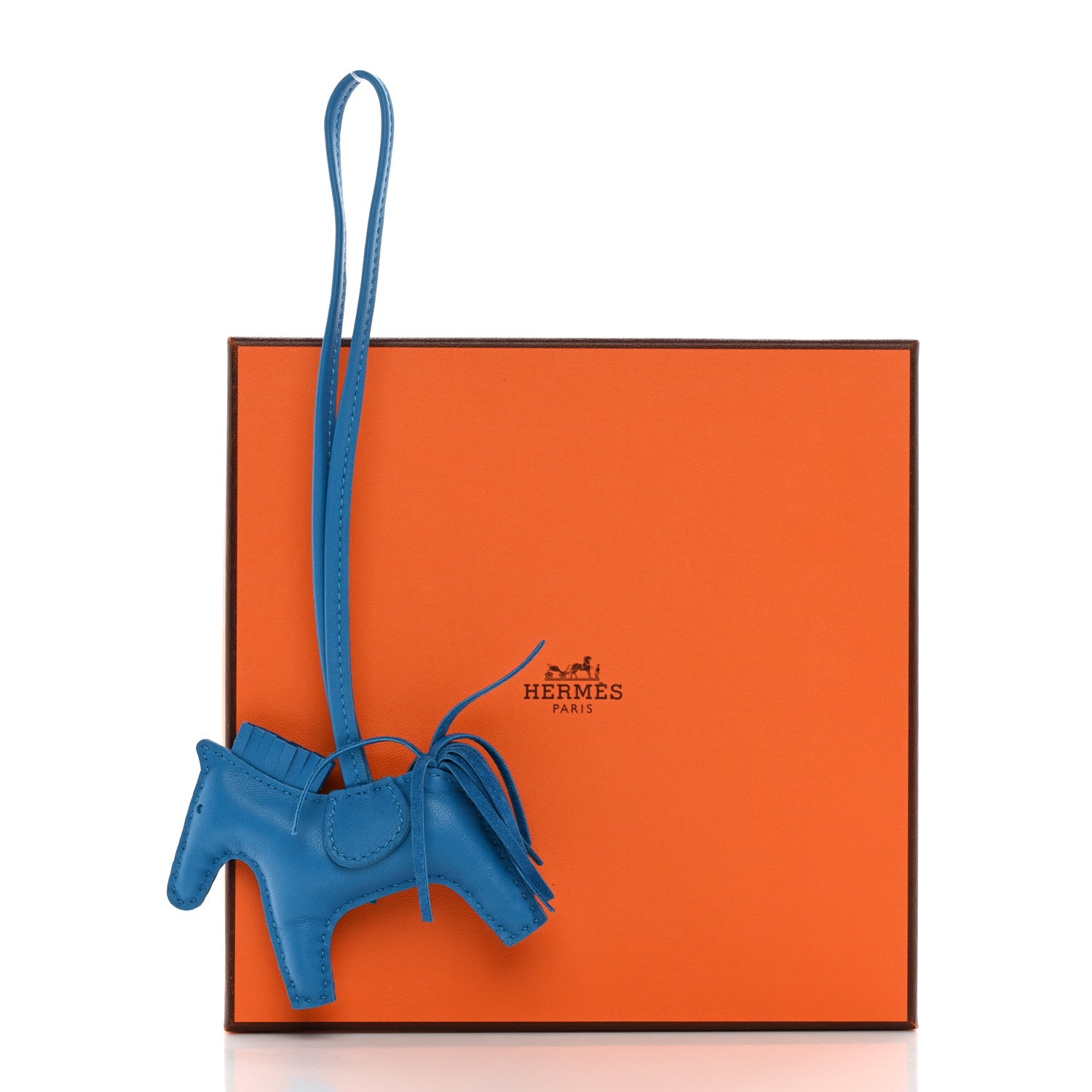 Hermes Milo Lambskin Grigri Rodeo Horse Bag Charm PM Bleu Zanzibar 5 of 5