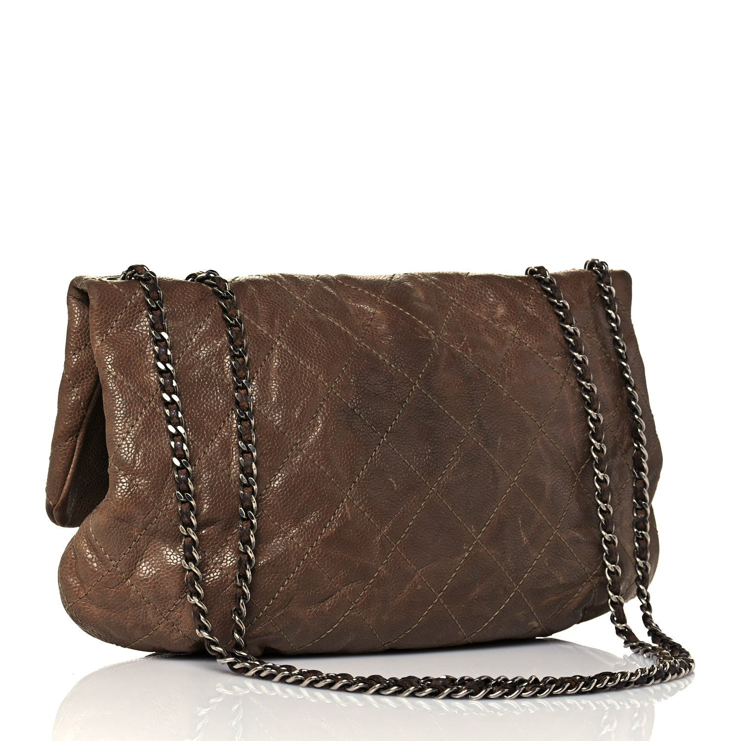 Chanel Caviar Quilted Medium Elastic Flap Brown 3 of 14